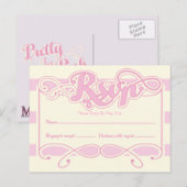  in roze Baby shower, RSVP-kaarten Uitnodiging Briefkaart (Voorkant / Achterkant)