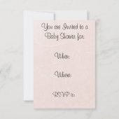  in roze  Baby shower Uitnodiging (Achterkant)