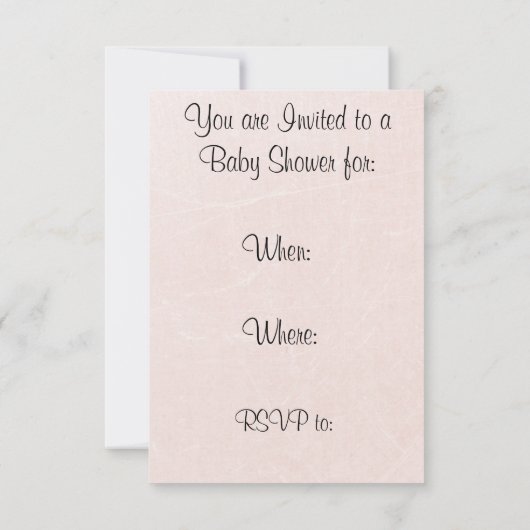  in roze  Baby shower Uitnodiging (Achterkant)