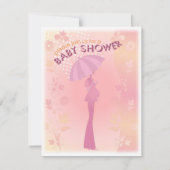  in roze Baby shower uitnodiging (Voorkant)