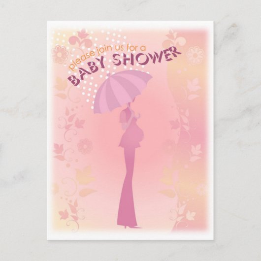  in roze Baby showers uitnodigings Briefkaart (Voorkant)