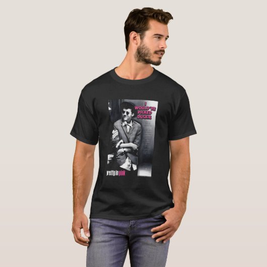 in roze baksteen t-shirt (Voorkant volledig)