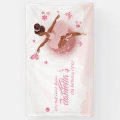  in Roze Ballerina Girl's Verjaardagsfeestje Spandoek (Verticaal)