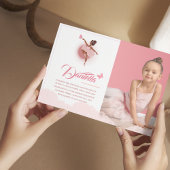 in Roze Ballerina Verjaardagsfeestfoto Kaart