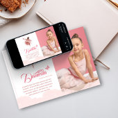 in Roze Ballerina Verjaardagsfeestfoto Kaart