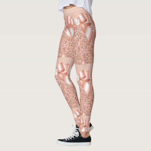  in roze band leggings (Links)