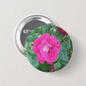  in roze bloem ronde button 5,7 cm (Voorkant /achterkant)