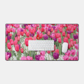 in roze bloemblaadjes bureaumat (Keyboard & Muis)