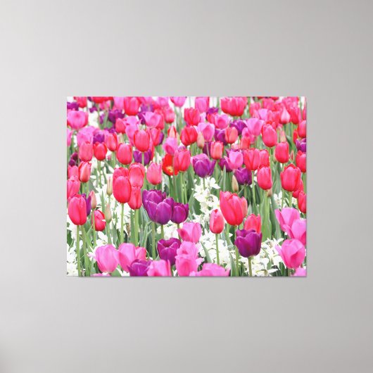  in roze bloemblaadjes canvas afdruk (Voorkant)