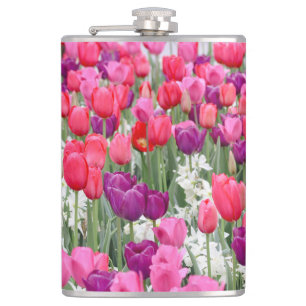 in roze bloemblaadjes heupfles