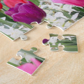 in roze bloemblaadjes legpuzzel (Zijkant)