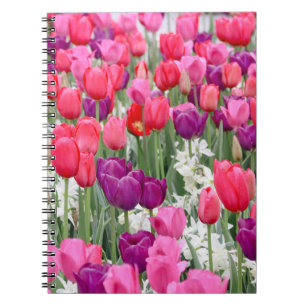 in roze bloemblaadjes notitieboek
