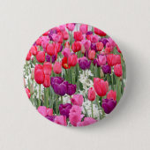 in roze bloemblaadjes ronde button 5,7 cm (Voorkant)