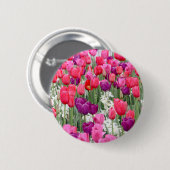 in roze bloemblaadjes ronde button 5,7 cm (Voorkant /achterkant)