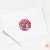 in roze bloemblaadjes ronde sticker (Envelop)