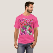 in roze bloemblaadjes t-shirt (Voorkant volledig)