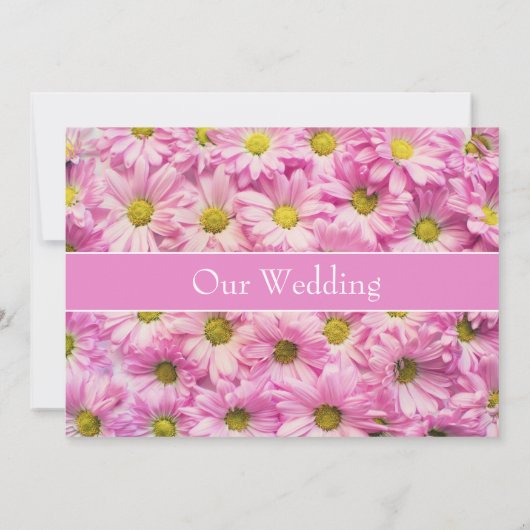 in roze bloemen bruiloft kaart (Achterkant)