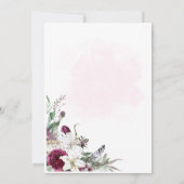 in Roze Bloemen Huwelijksuitnodiging Kaart (Achterkant)