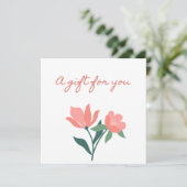  in roze bloemkjeskaartencertificaat kaart (Staand voorkant)