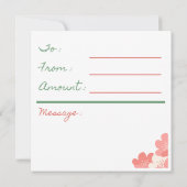  in roze bloemkjeskaartencertificaat kaart (Achterkant)