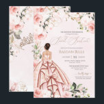 in Roze Blush Rozen Sweet Zestien verjaardag Kaart<br><div class="desc">Een elegant luxe design met zachte,  wazige roze en witte rozen,  gouden accenten en een mooie pop in een luxueuze glamoureuze stroommok. Alle tekst kan volledig worden aangepast.</div>