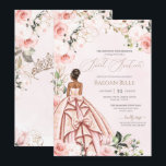 in Roze Blush Rozen Sweet Zestien verjaardag Kaart<br><div class="desc">Een elegant luxe design met zachte,  wazige roze en witte rozen,  gouden accenten en een mooie pop in een luxueuze glamoureuze stroommok. Alle tekst kan volledig worden aangepast.</div>