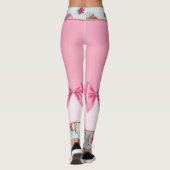  in roze bogen en bloemen leggings (Achterkant)