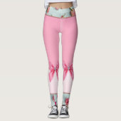 in roze bogen en bloemen leggings (Voorkant)