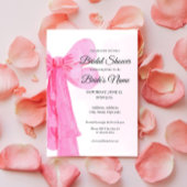  in Roze Bow Bridal Shower Invitation Kaart