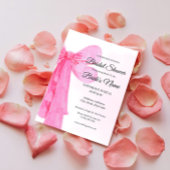  in Roze Bow Bridal Shower Invitation Kaart