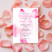  in Roze Bow Ribbon Bridal Shower Invitation Kaart