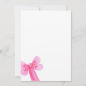  in Roze Bow Ribbon Bridal Shower Invitation Kaart (Achterkant)