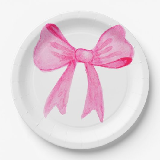  in Roze Bow Vrijgezellenfeest Papier Bord (Voorkant)