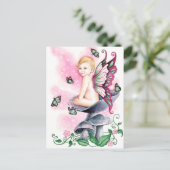  in roze briefkaart (Staand voorkant)