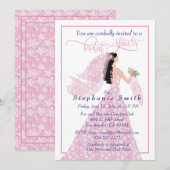  in roze bruidsdouche uitnodiging (Voorkant / Achterkant)