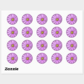  in Roze Cape Daisies Design Ronde Sticker (Vel)