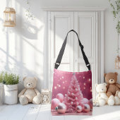  in roze Christmas Design Canvas tas