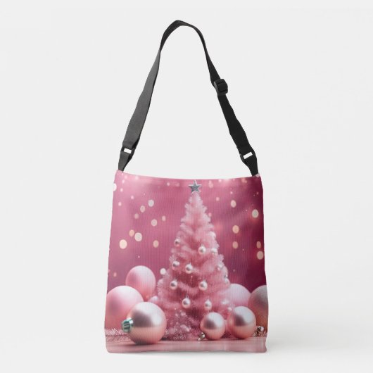  in roze Christmas Design Canvas tas (Achterkant)