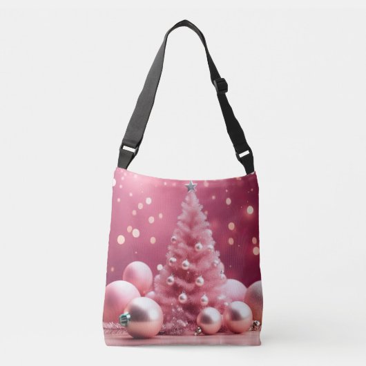  in roze Christmas Design Canvas tas (Voorkant)