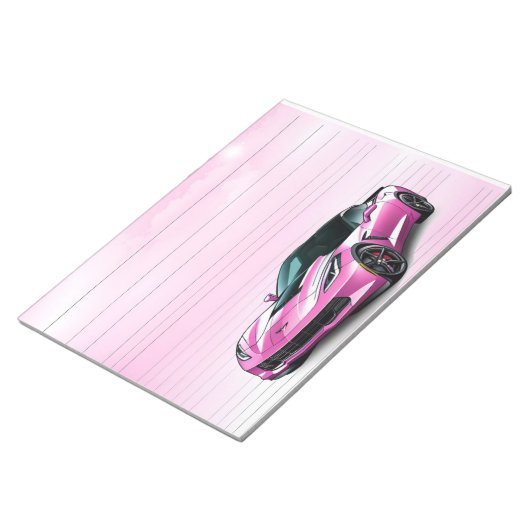 in roze Corvette Notitieblok (Schuin)