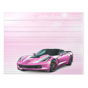  in roze Corvette Notitieblok
