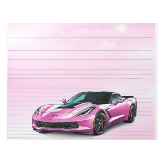  in roze Corvette Notitieblok