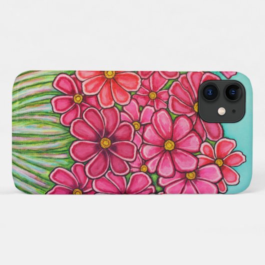 in Roze Cosmos IPhone Case (Achterkant (horizontaal))