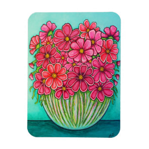  in Roze Cosmos Magnet door Lisa Lorenz Magneet