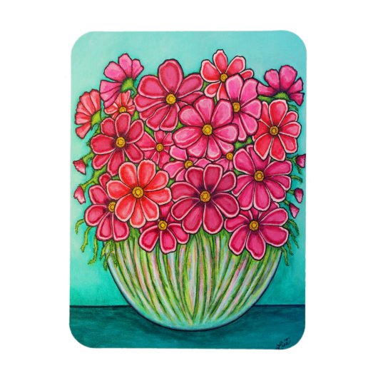 in Roze Cosmos Magnet door Lisa Lorenz Magneet (Verticaal)