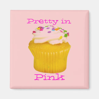in roze cupcake magneet