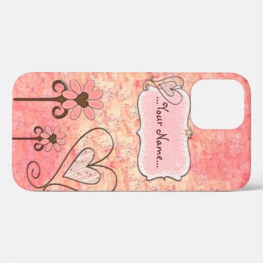 in Roze CUSTOM Naam Case-Mate iPhone Case (Achterkant (horizontaal))