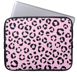 in roze dierenprint laptop sleeve