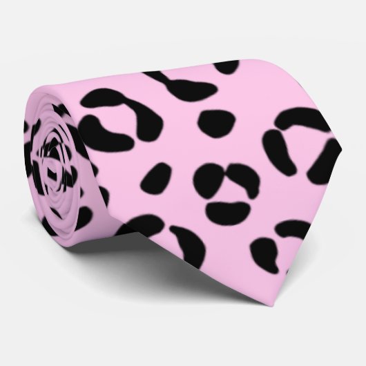  in roze dierenprint stropdas (Opgerold)