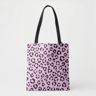 in roze dierenprint tote bag
